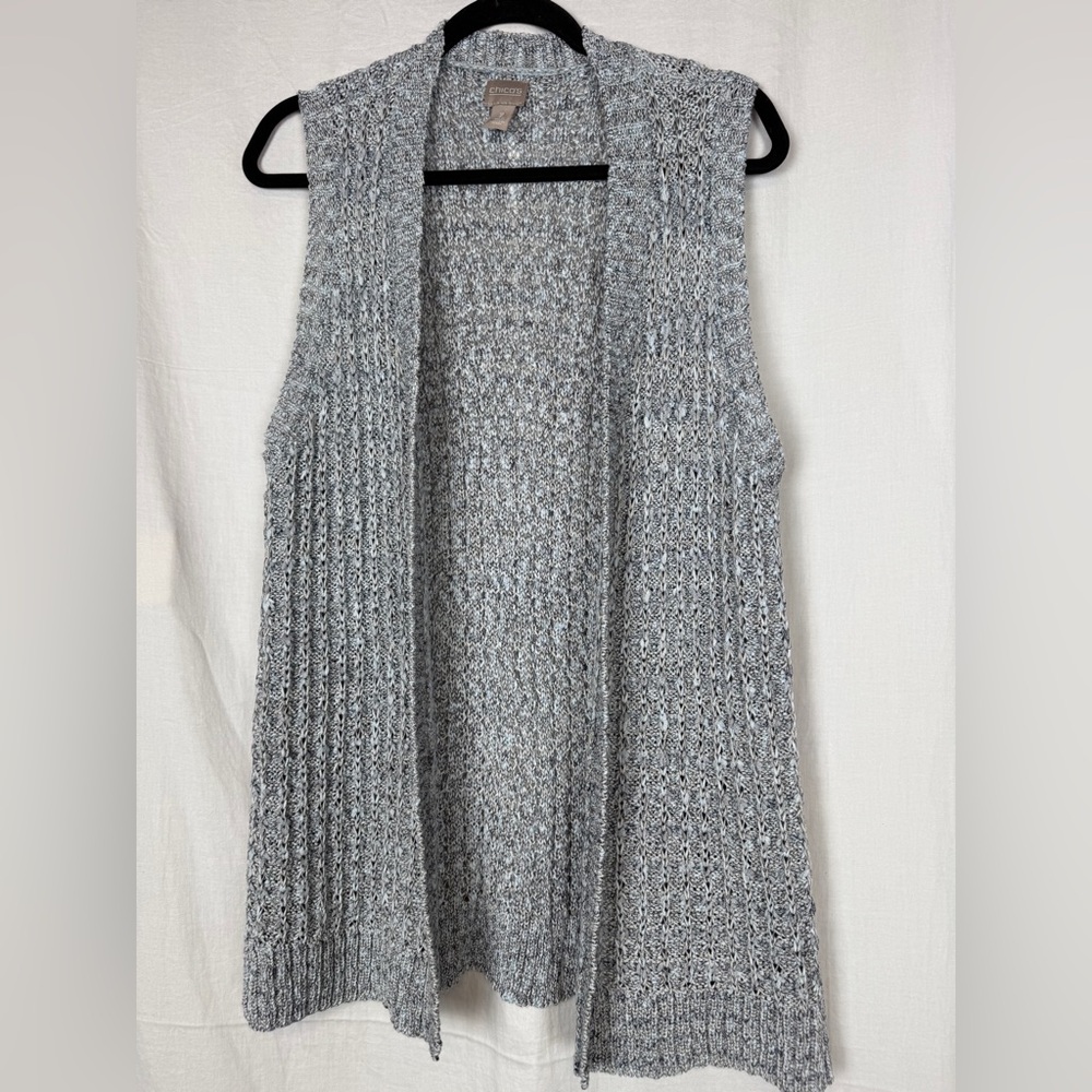 Chico's Heather Gray Open-Front‎ Cardigan